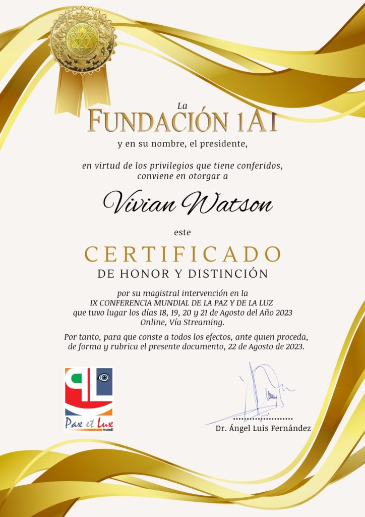 Fundacion 1A1 - Vivian Watson - Conferencia Mundial de la Paz y de la Luz